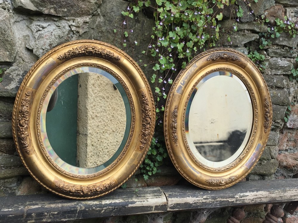 C19th Matched Pair Of Small Oval Mirrors 470535 Imchaney Co Uk C19th Matched Pair Of Small Oval