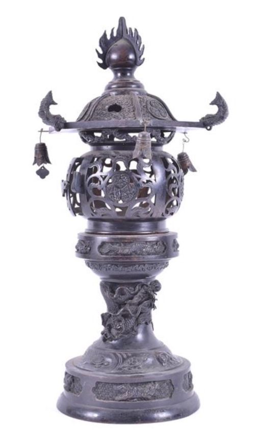 c19th japanese bronze pagoda korro