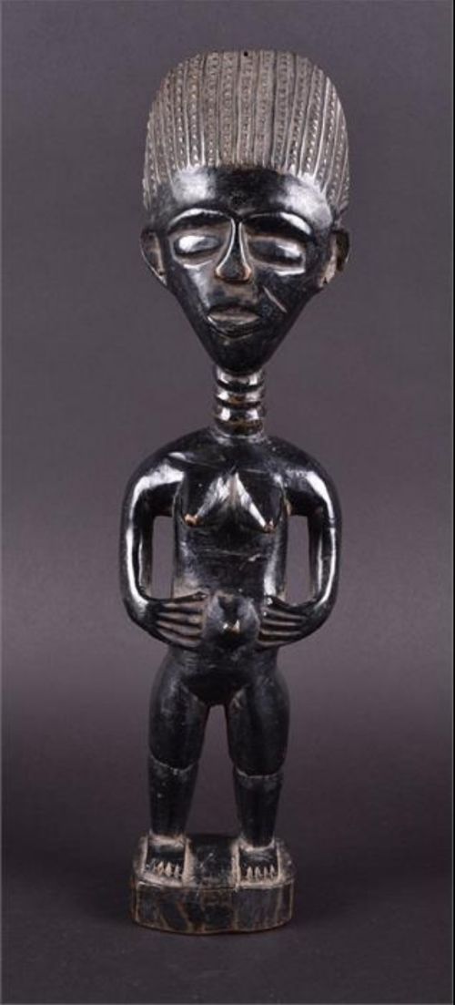 early c20th carved figure luba of the democratic republic of congo