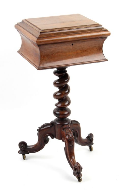 c19th rosewood teapoy by druce co london