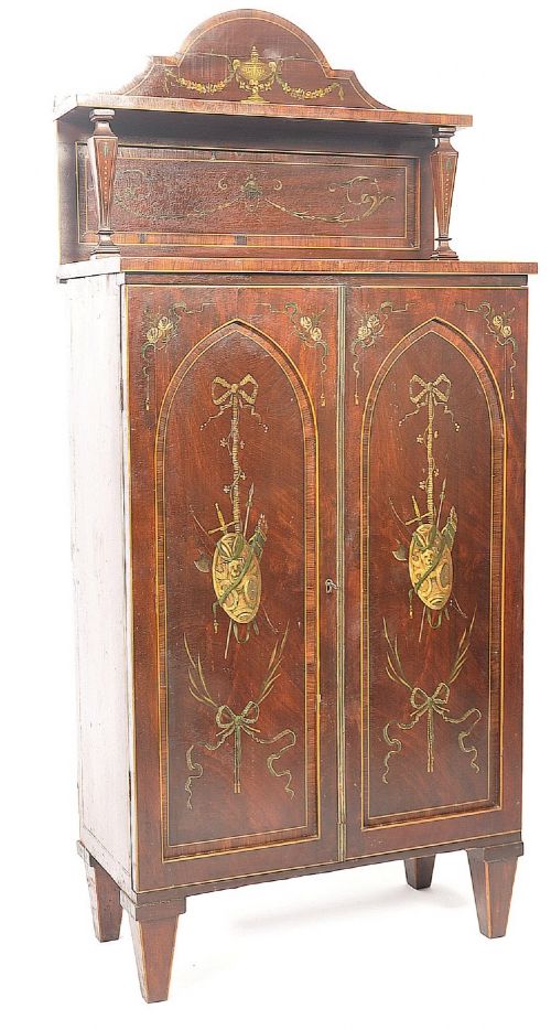 a c19th painted mahogany chiffonierside cabinet