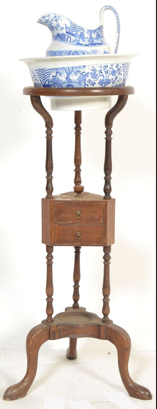 george iii mahogany washstand complete with spode jug and bowl