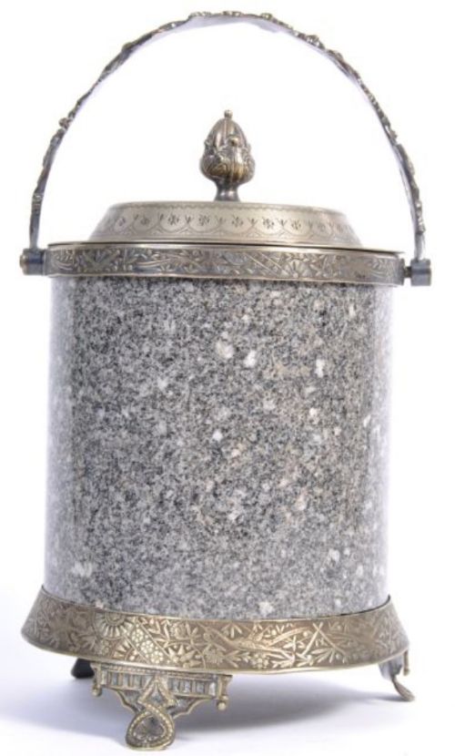 c19th roberts and belks silver plated granite ice bucket