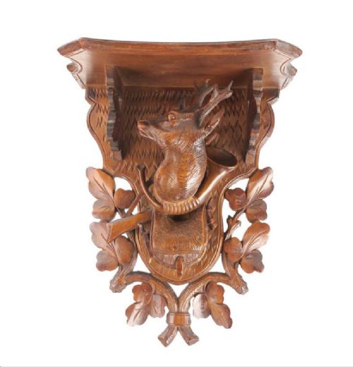 black forest carved wall bracket