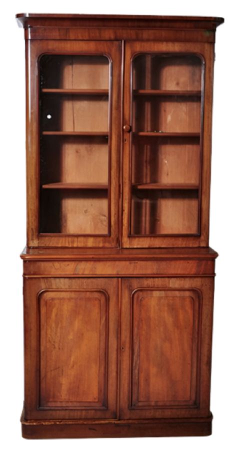 c19th mahogany library bookcase