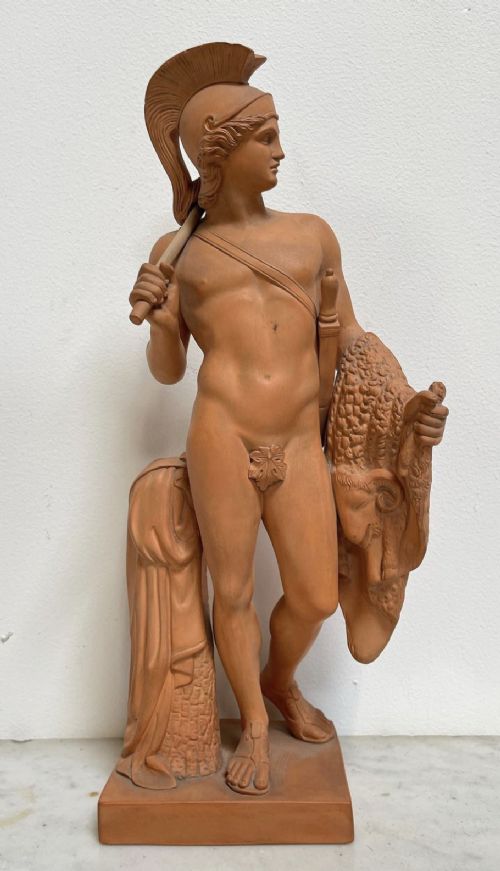 c19th terracotta model of jason with the golden fleece by lauritz adolph hjorth 18341912