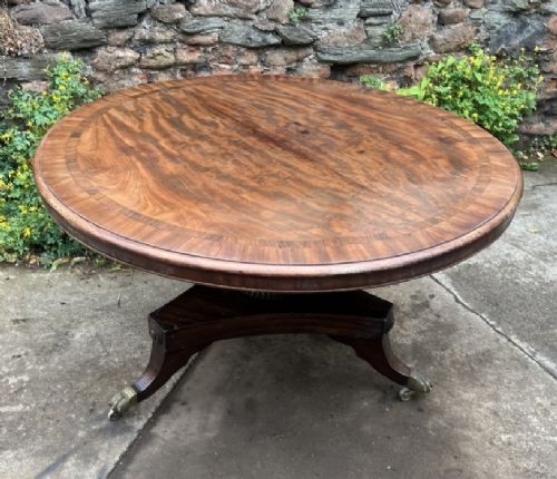 large circular william iv flame mahogany centre dining room table