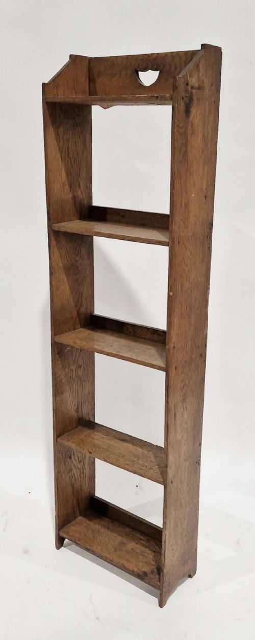 edwardian oak narrow bookcase
