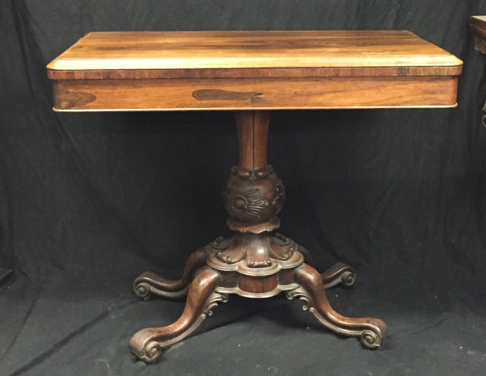 c19th rosewood card table