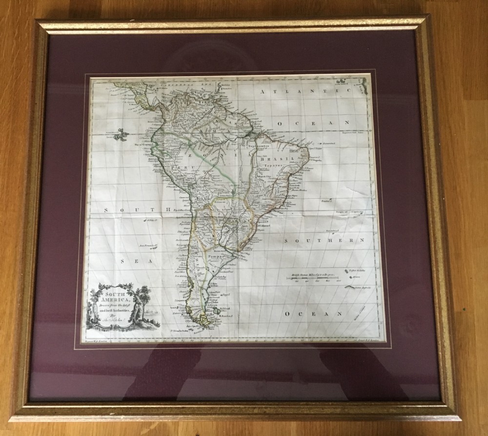 map of south america by tho kitchin c1790