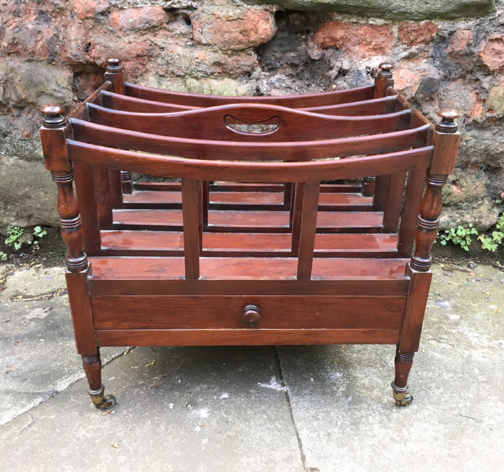 early c19th mahogany canterbury or magazine rack