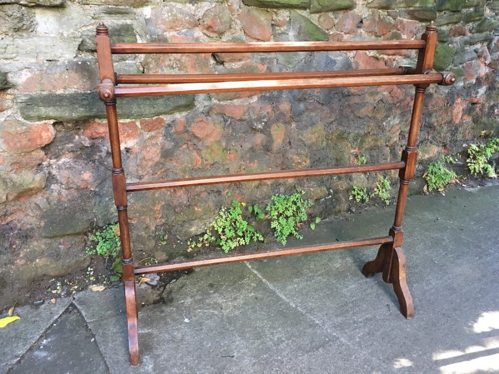 c19th mahogany towel rail