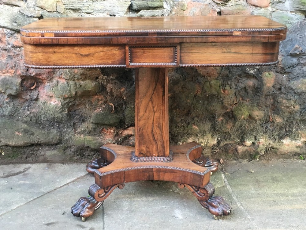 c19th rosewood card table