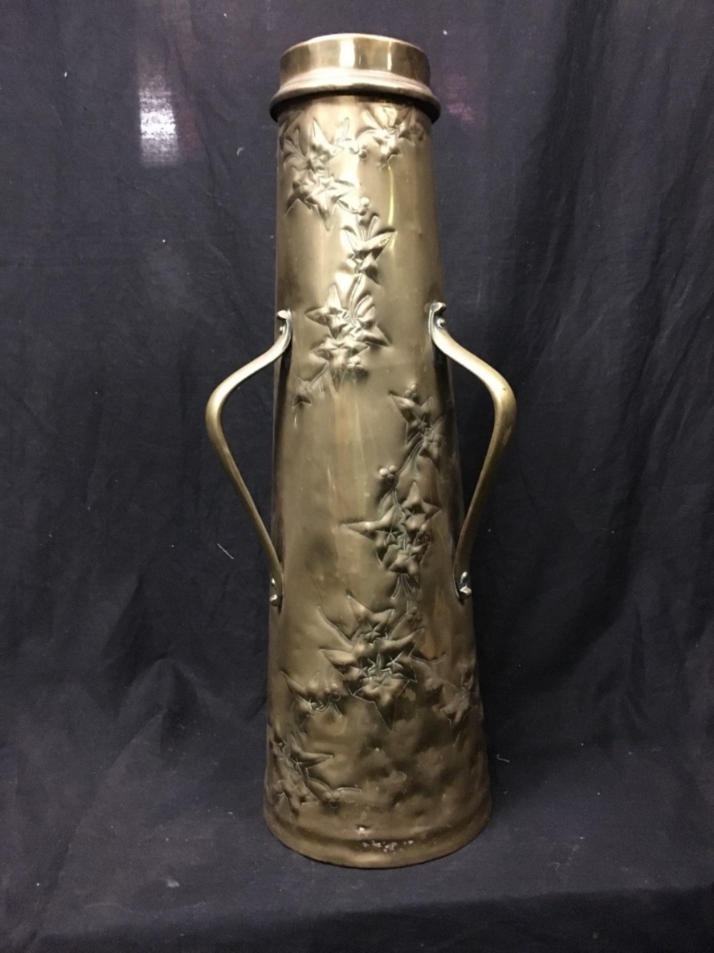 art nouveau brass umbrella stand
