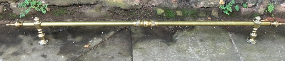 c19th brass range fireplace rail