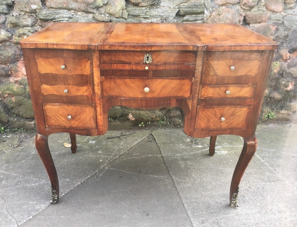 c19th french king wood and walnut poudreuse with impressive interior