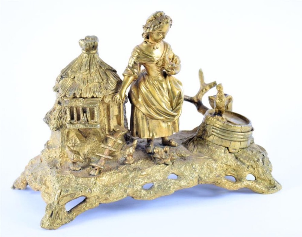 a latec18 early 19th french encrier in ormolu