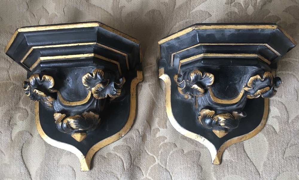 pair of wall brackets in the gothic taste