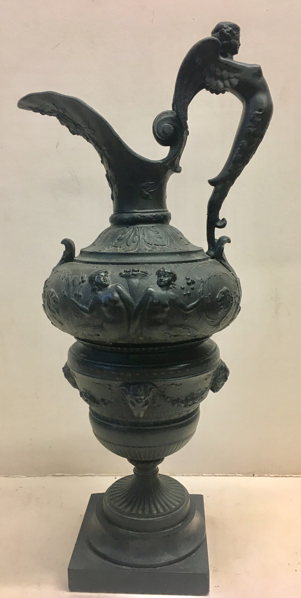 large c19th bronzed spelter classical ewer