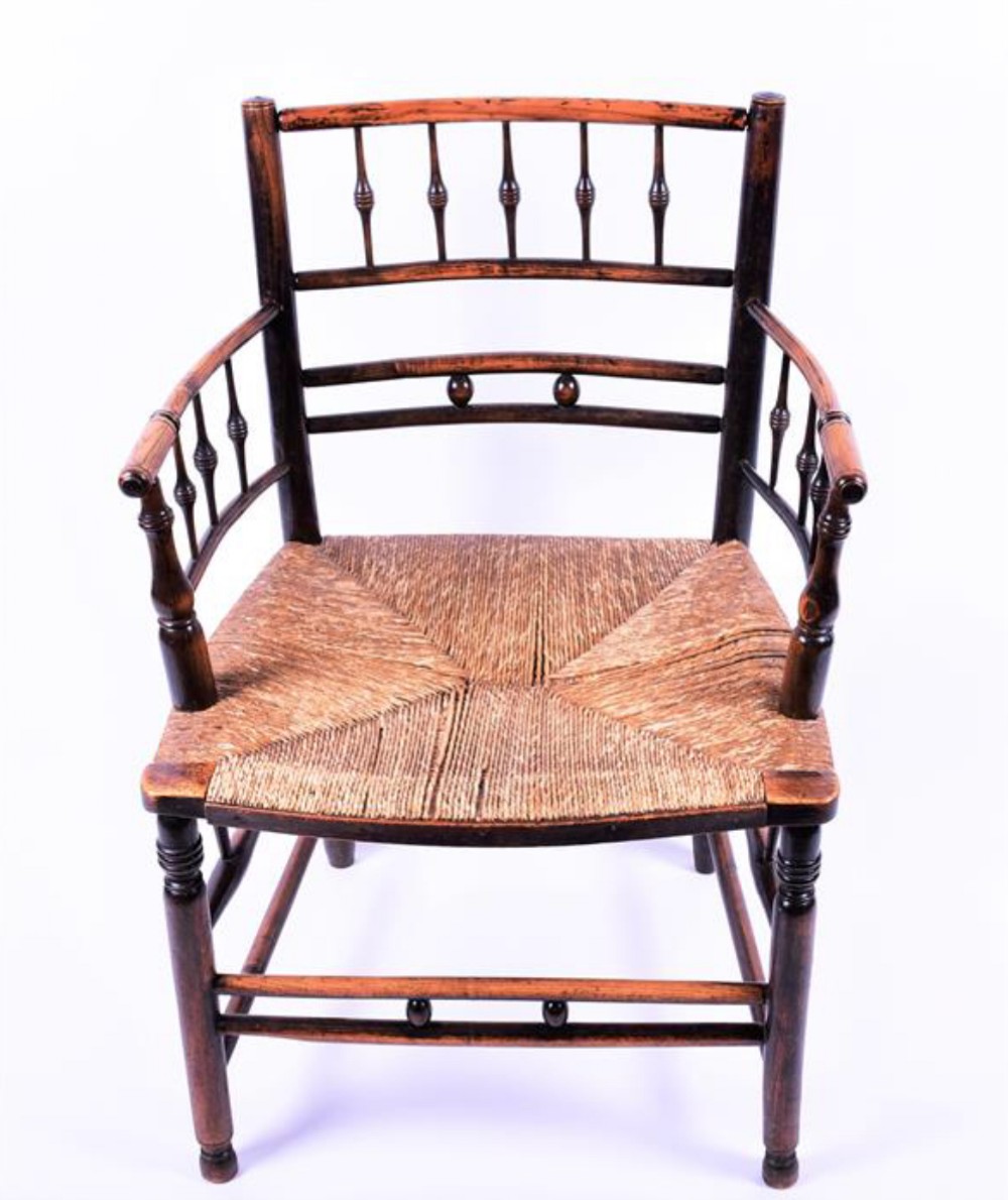 painted beech william morris chair