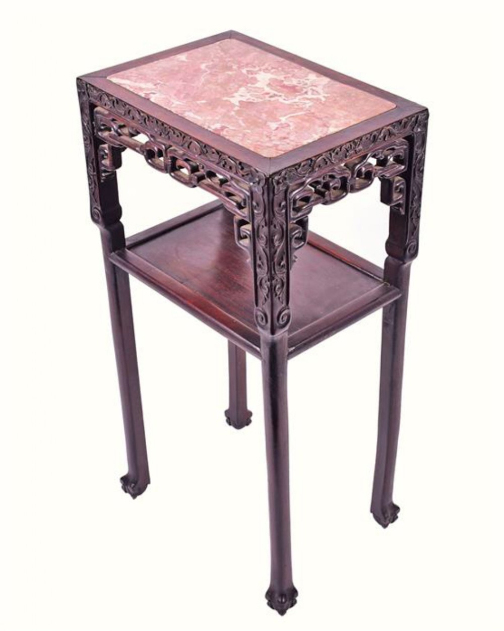c19th chinese carved hardwood china display stand
