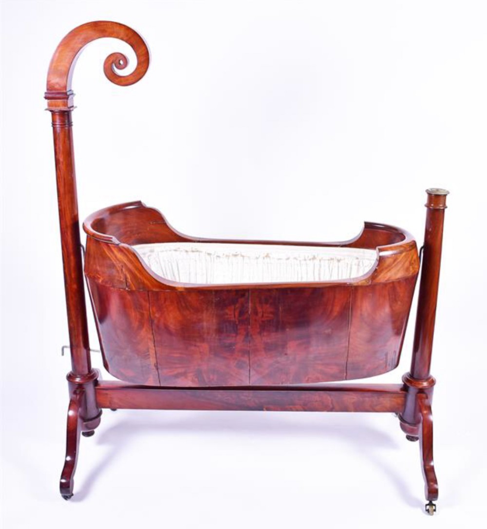 a 19th century french mahogany rocking cradle