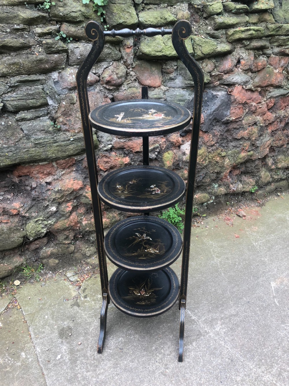 edwardian chinoiserie 4 tier cake stand