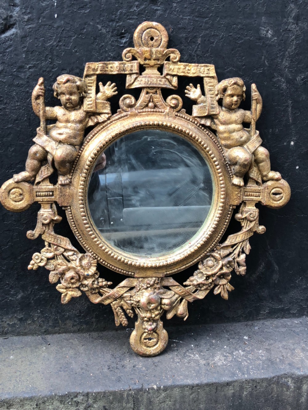 cast iron wall mirror