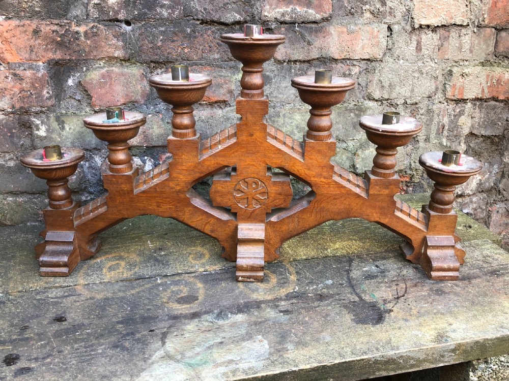 victorian oak candle stand
