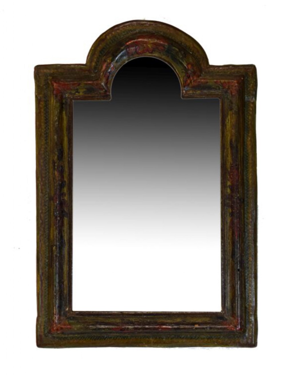 early c18th painted small painted mirror