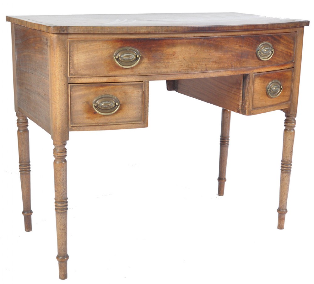 c19th bow fronted kneehole desk