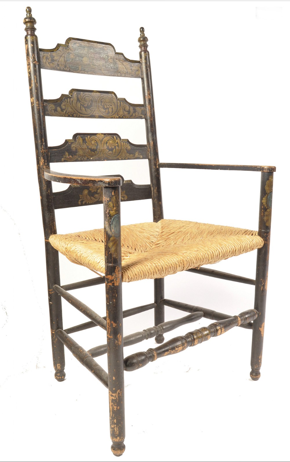c19th boston new england ladderback armchair