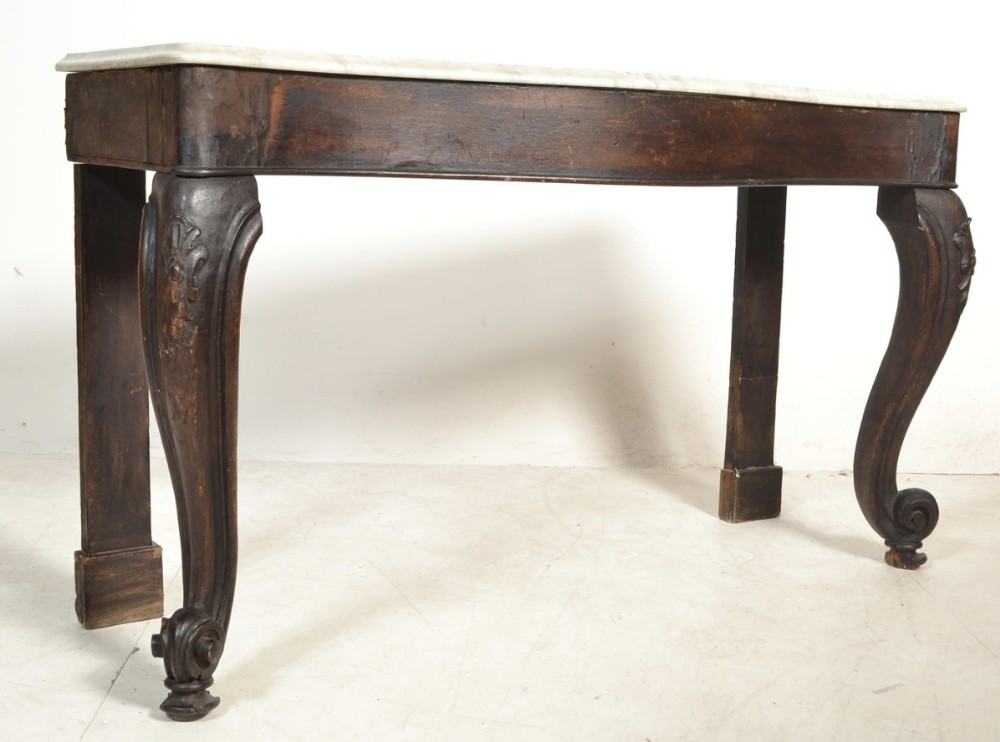 c19th mahogany marble topped side serverconsole table