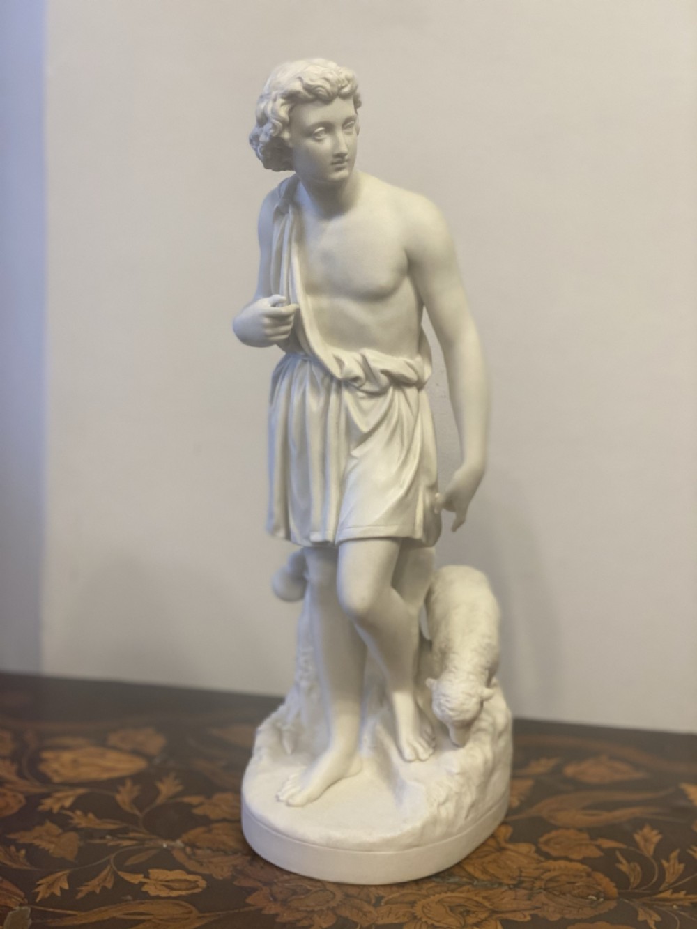 large parian figure of a shepherd by copeland after louis auguste malempre 1871