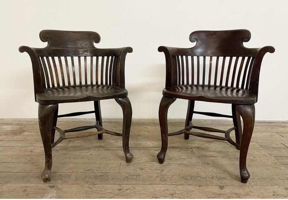 pair of bankers office chairs