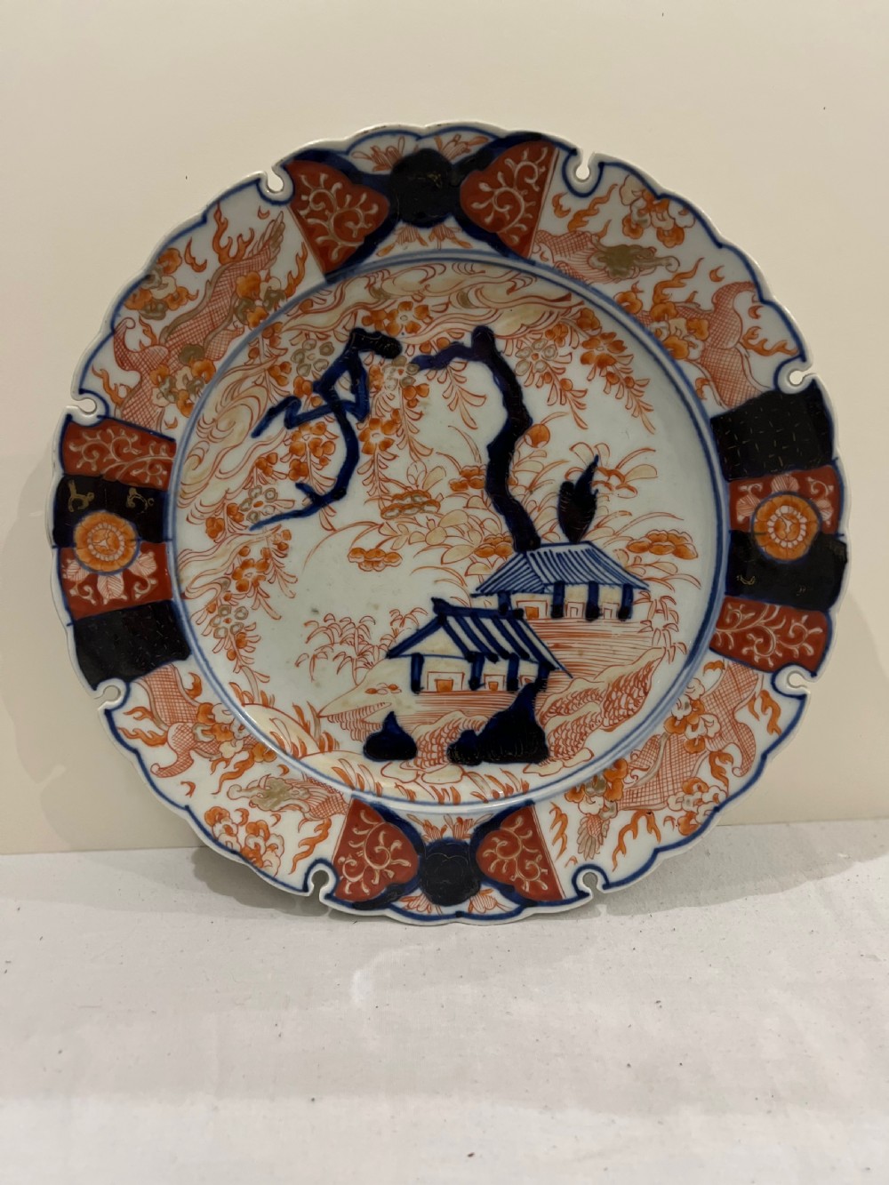 c19th japanese imari charger with unusual outside edge