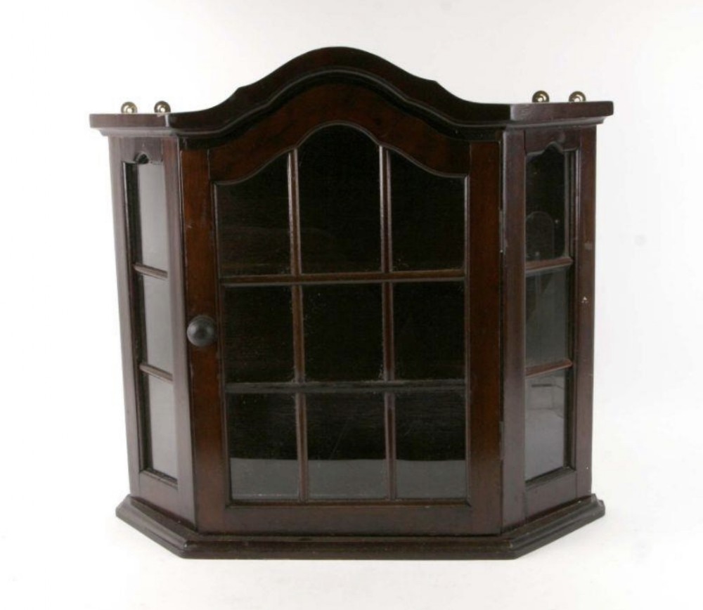c19th dutch wall display cabinet in mahogany