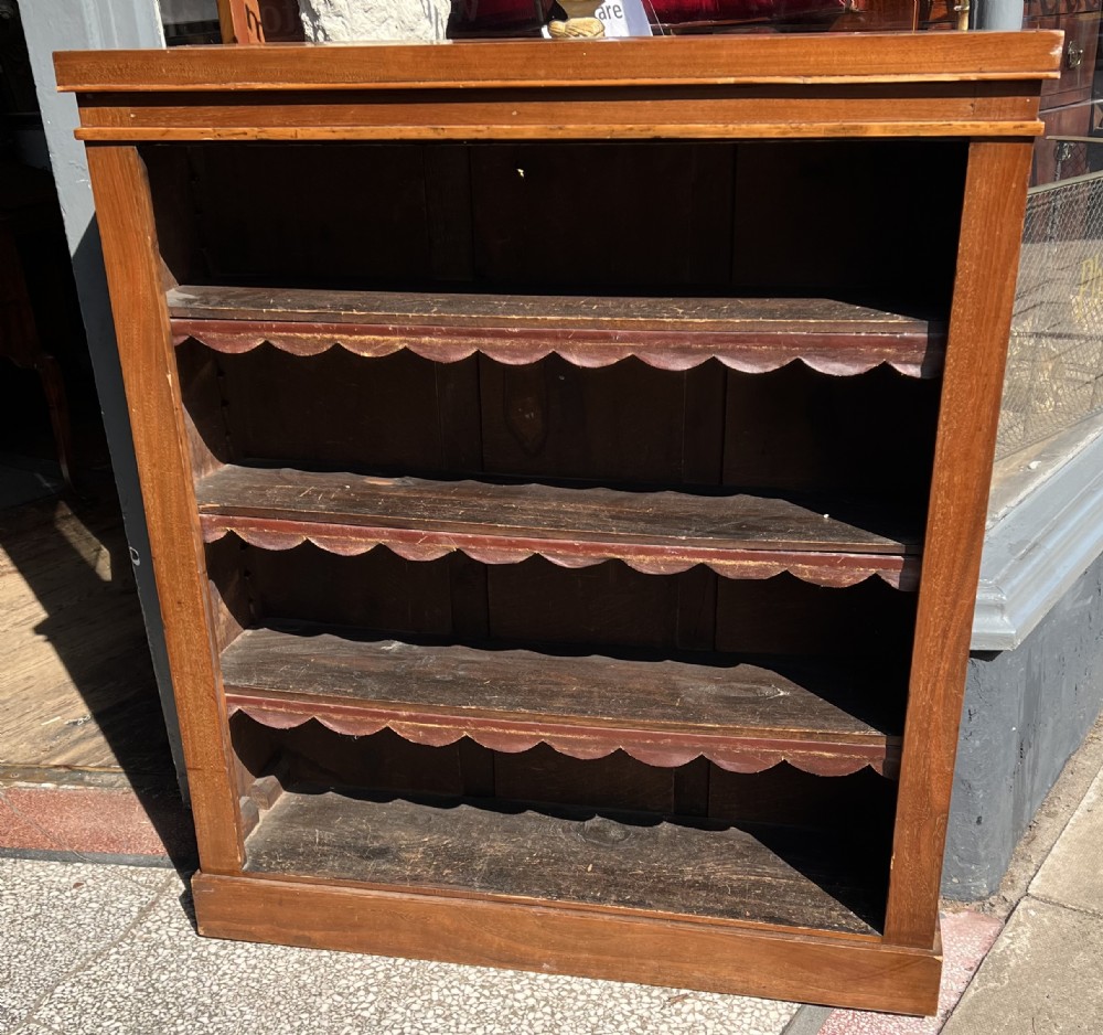 small walnut bookcase with adjustable shelves