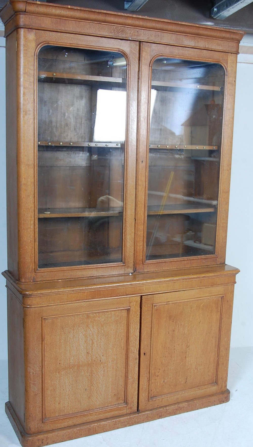 large c19th oak library bookcase