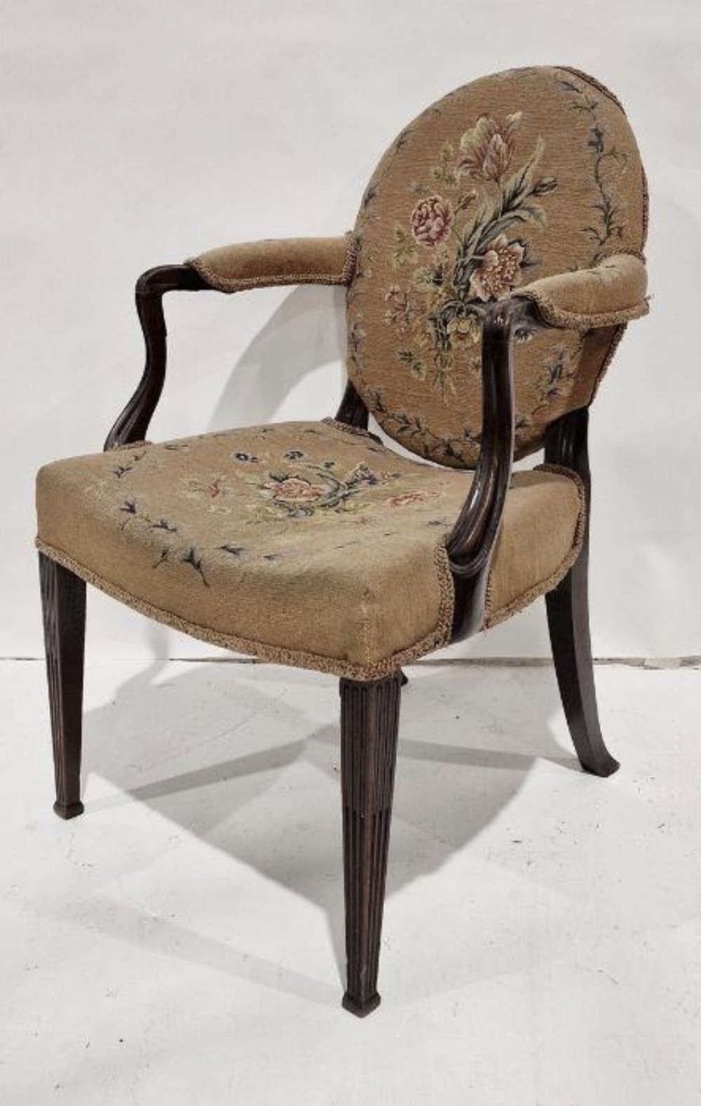 c18th hepplewhite armchair in the french manner