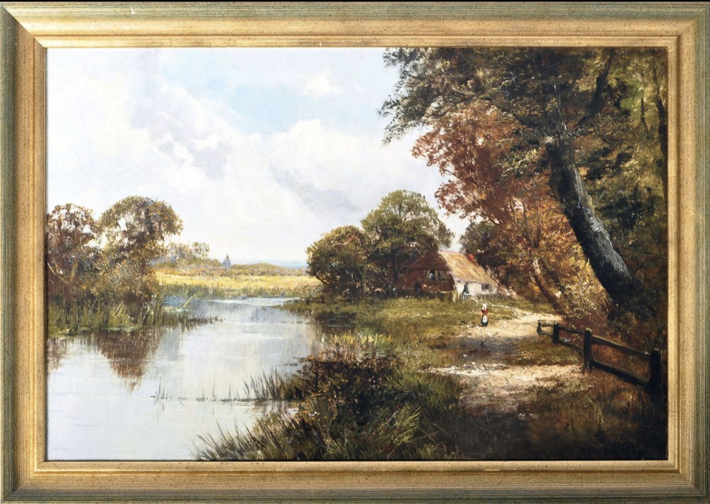 landscape oil painting attributed to henry cooper british c19th