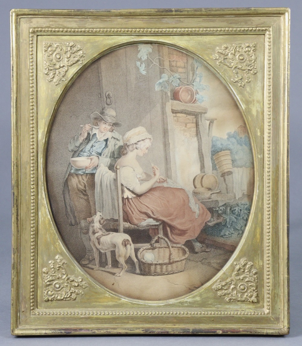 george morland 17631804 engraving in original giltwood frame