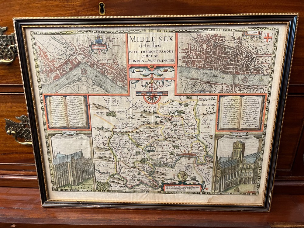 1627 john speed map of middlesex including london and westminster