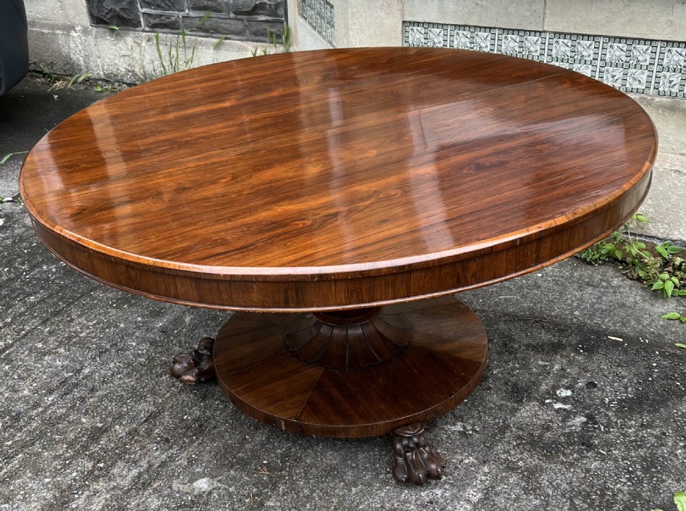 c19th large rosewood circular dining table