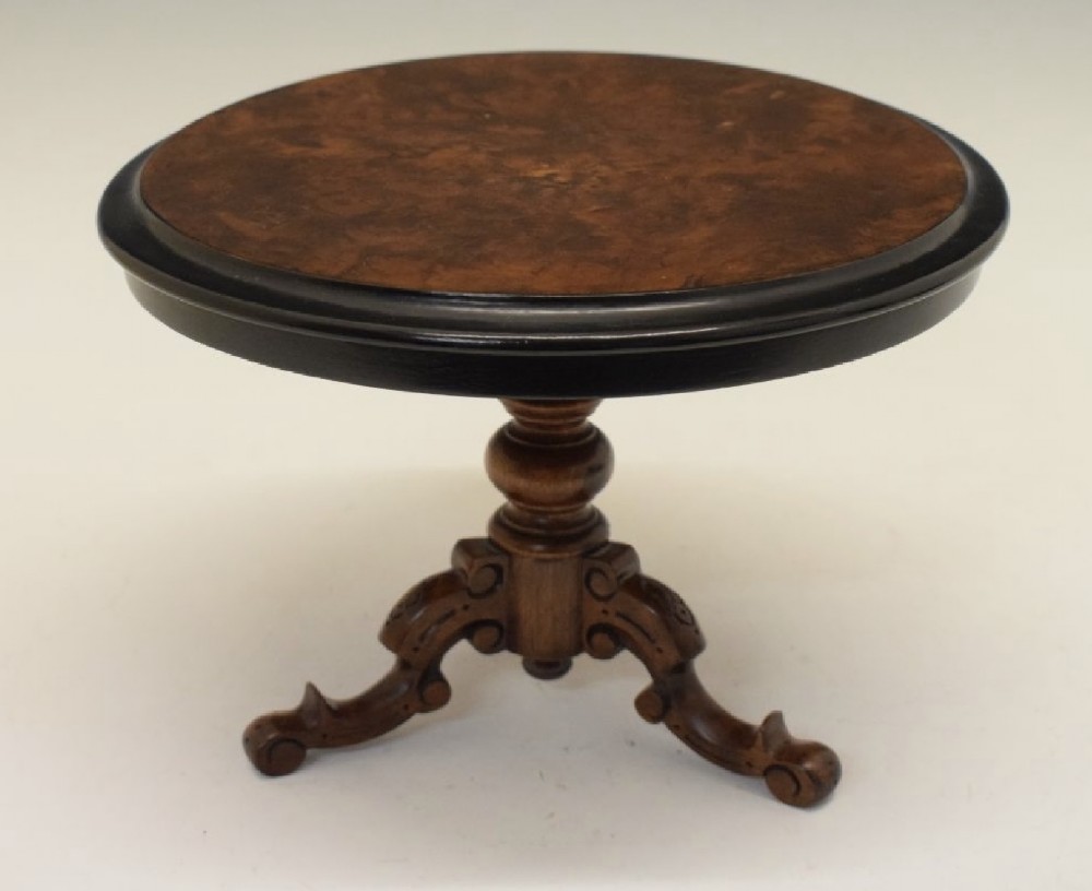c19th apprentice piece miniature tilt top walnut table