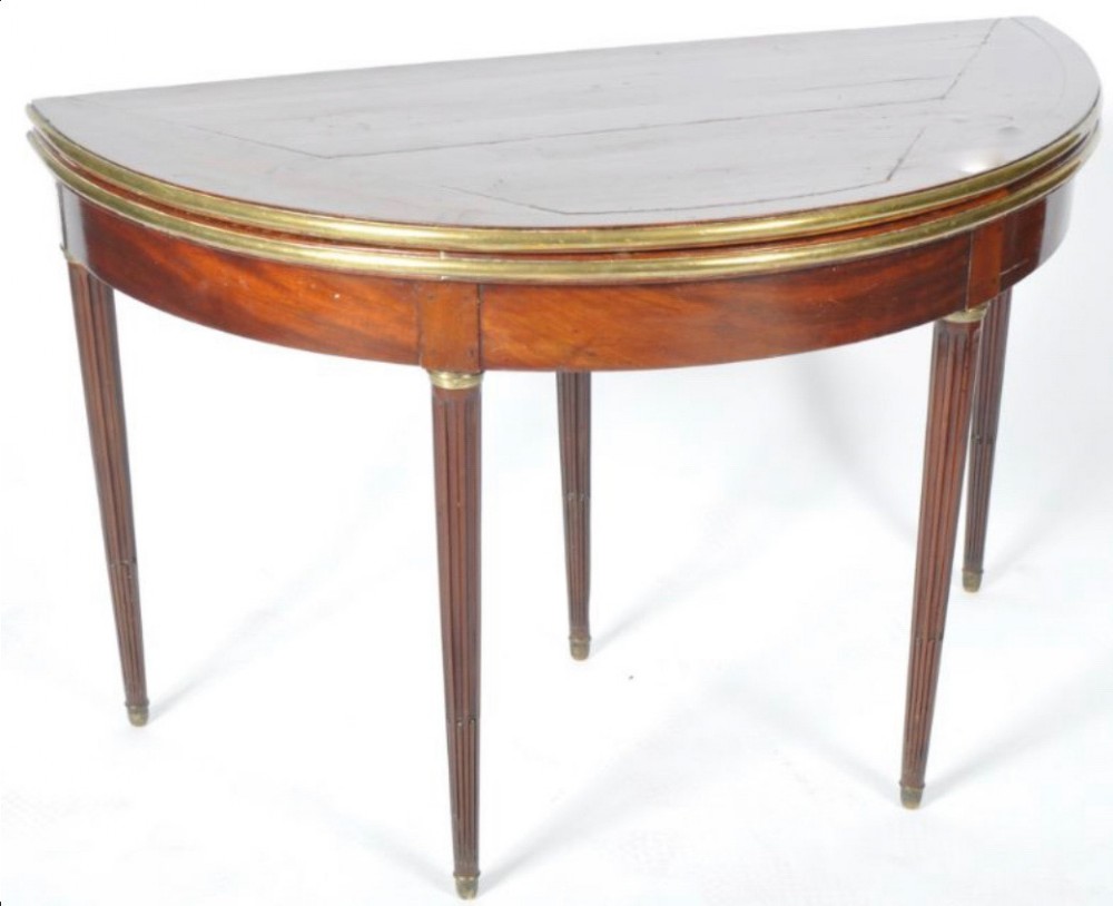 early c19th french empire mahogany and brass cardgames table