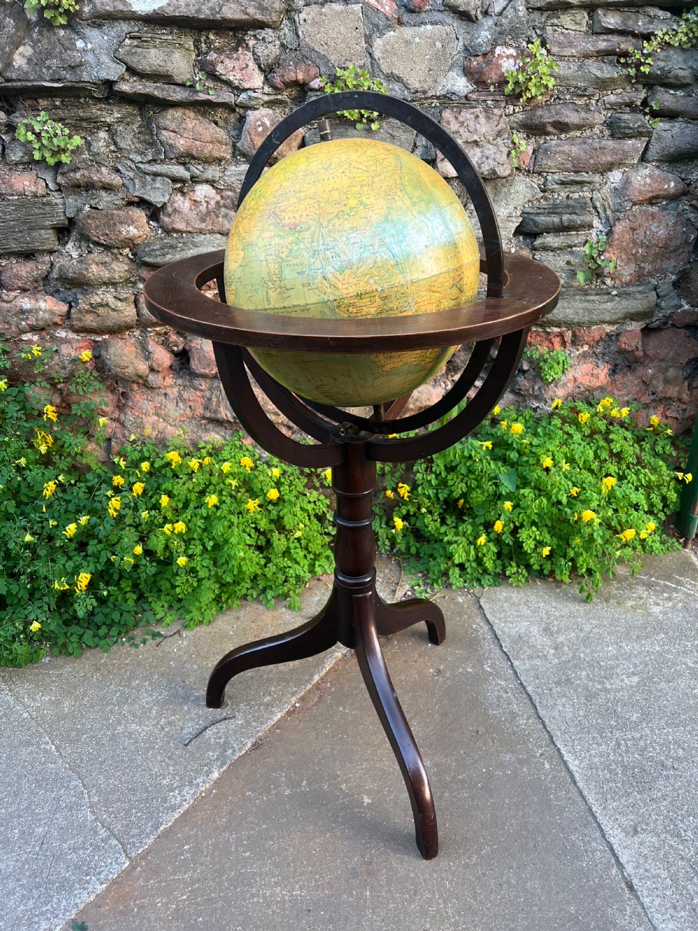 c19th floor globe stand with later globe