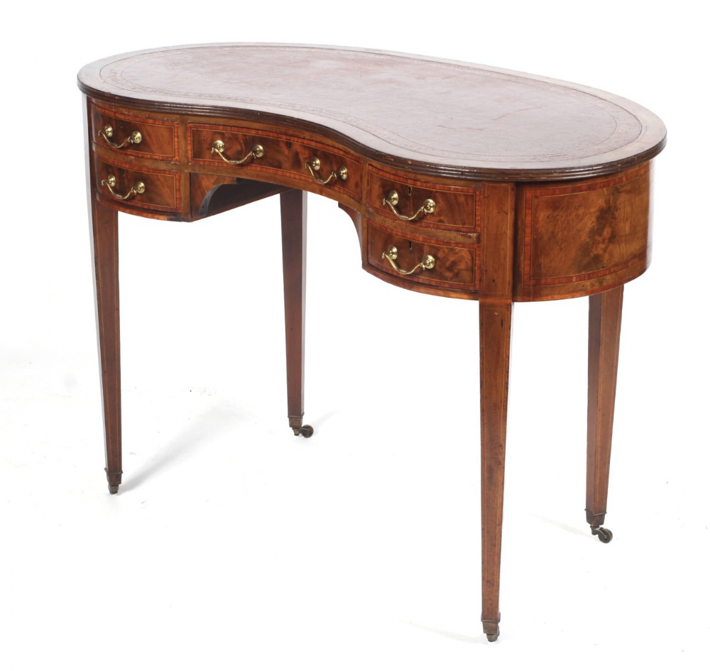 edwardian kidney shaped ladies writing desk