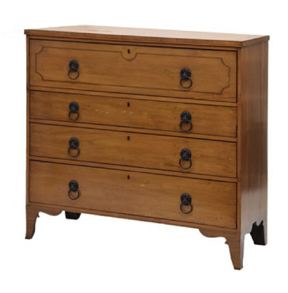 regency satinwood secretaire chest