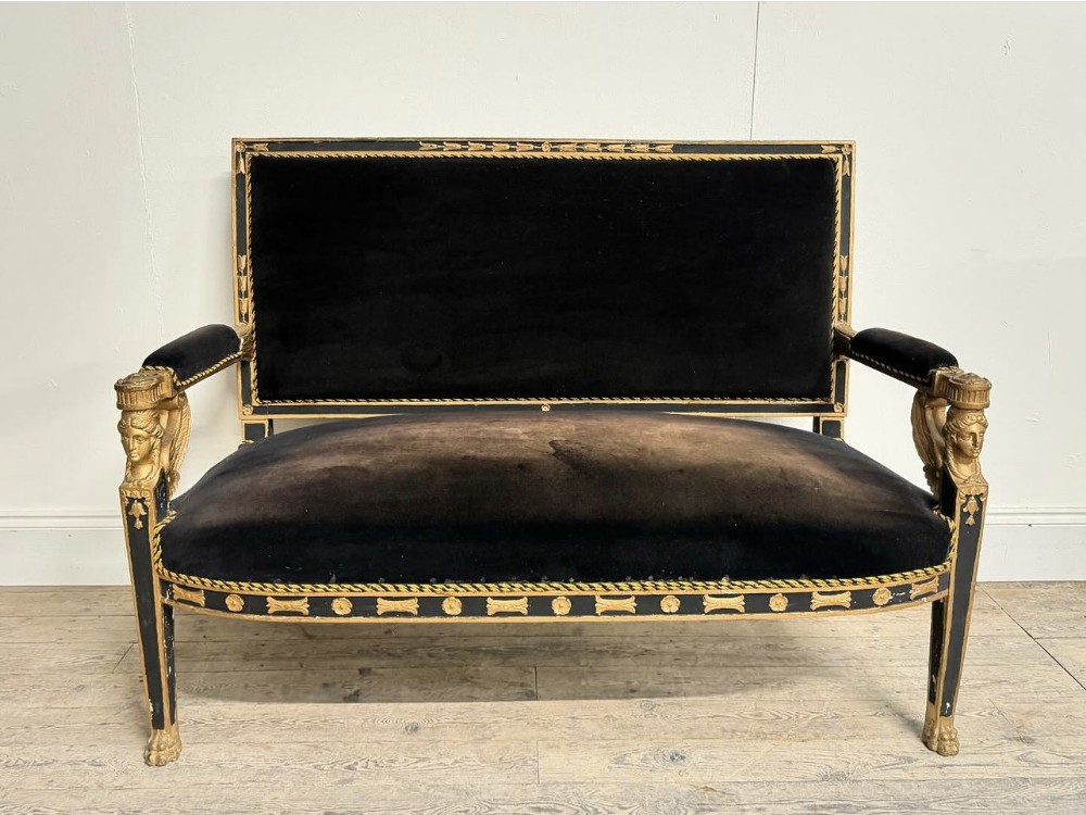 c19th egyptian revival two seater sofa
